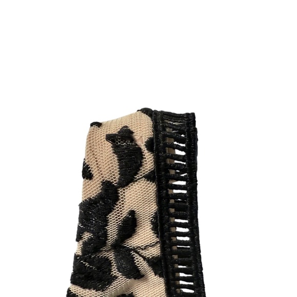 BARDOT Nude/Black Lace Sleeveless Flocked Pencil mini Dress 6 - Picture 4 of 9